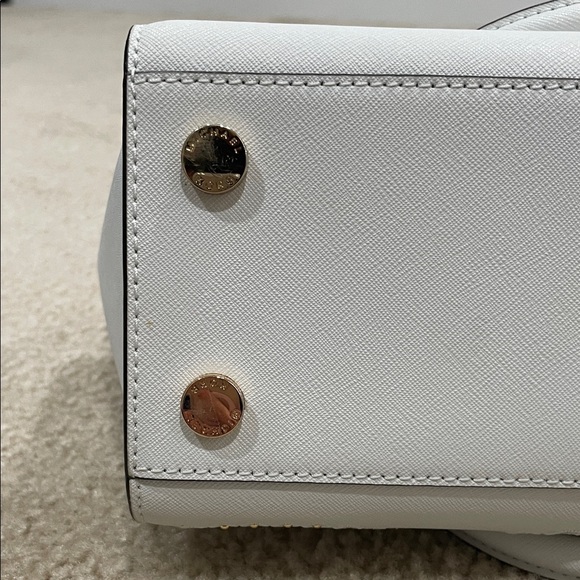 Michael Kors White and Gold Studded Satchel - Picture 7 of 13